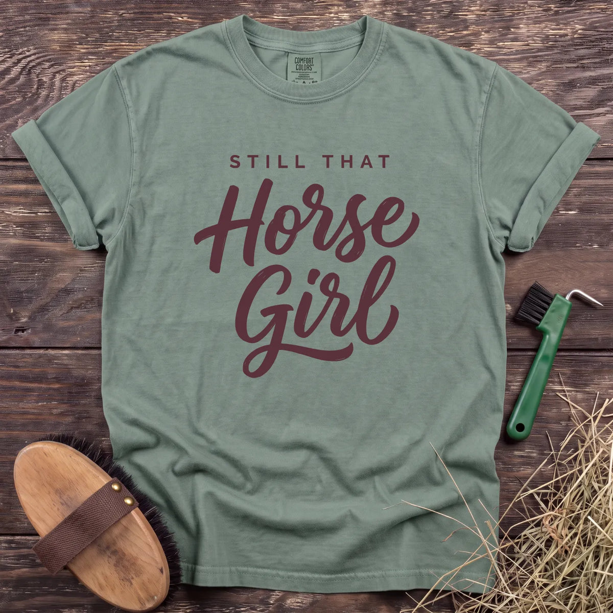 Still That Horse Girl T-Shirt in Bay [color: Bay]
