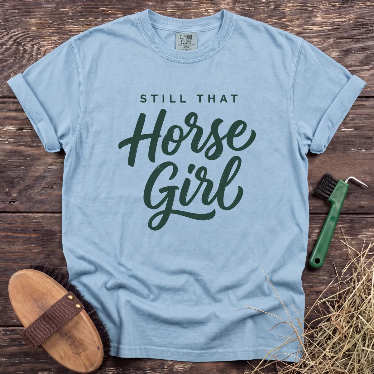 Still That Horse Girl T-Shirt in Chambray [color: Chambray]