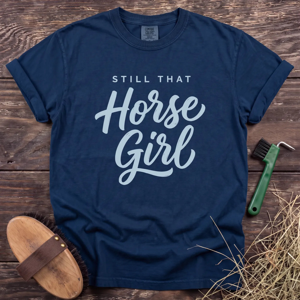 Still That Horse Girl T-Shirt in Navy [color: Navy]