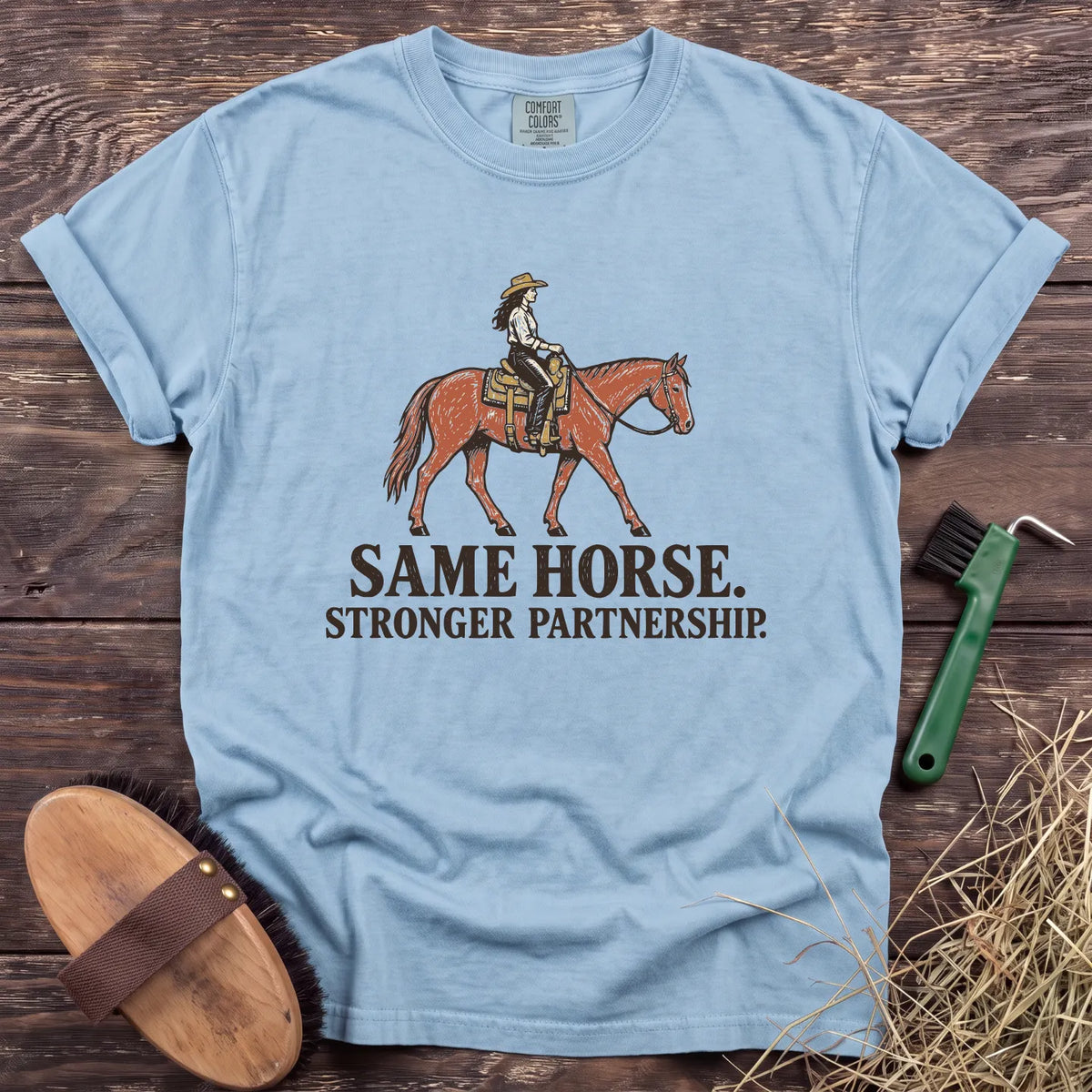 Stronger Partnership T-Shirt in Chambray [color: Chambray]
