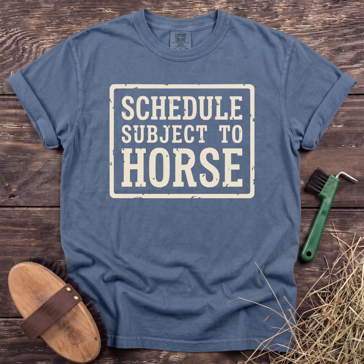 Subject to Horse T-Shirt in Blue Jean [color: Blue Jean]