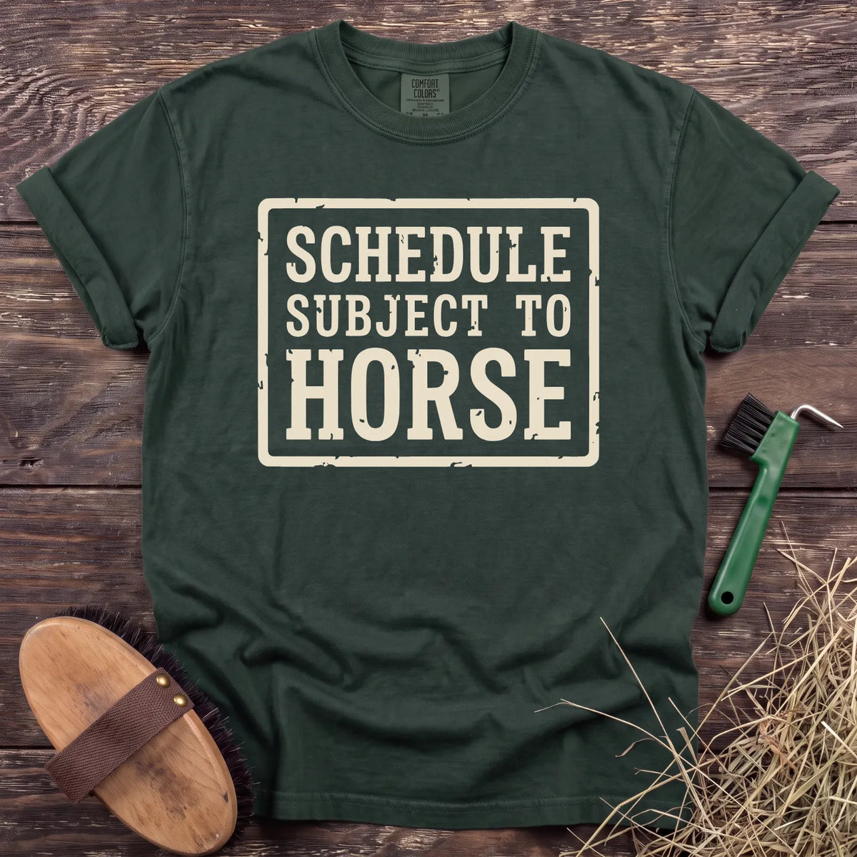 Subject to Horse T-Shirt in Moss [color: Moss]