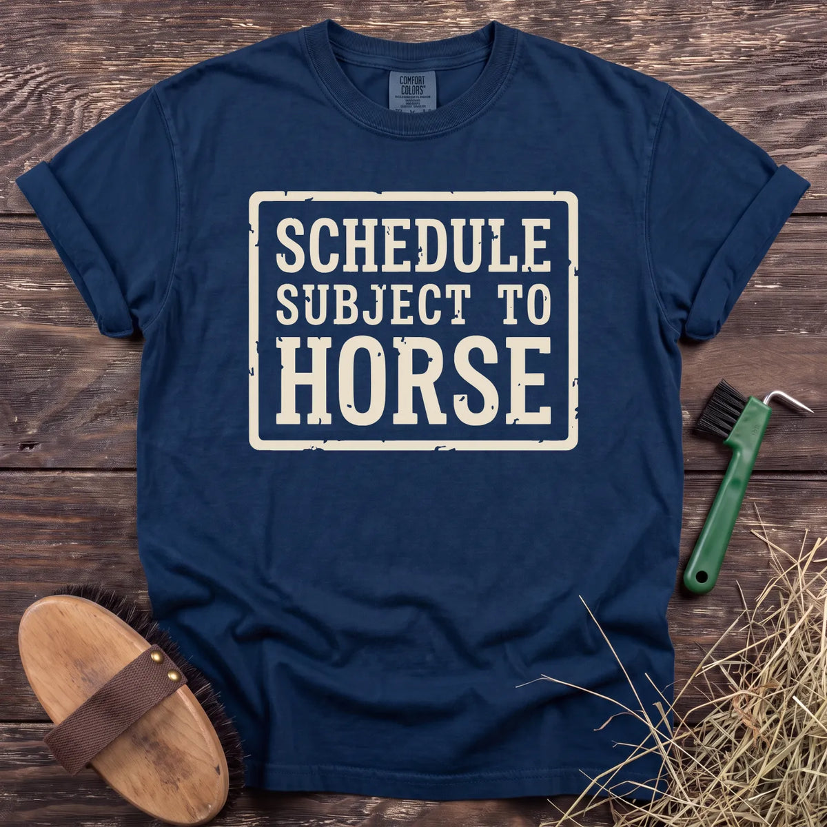 Subject to Horse T-Shirt in Navy [color: Navy]