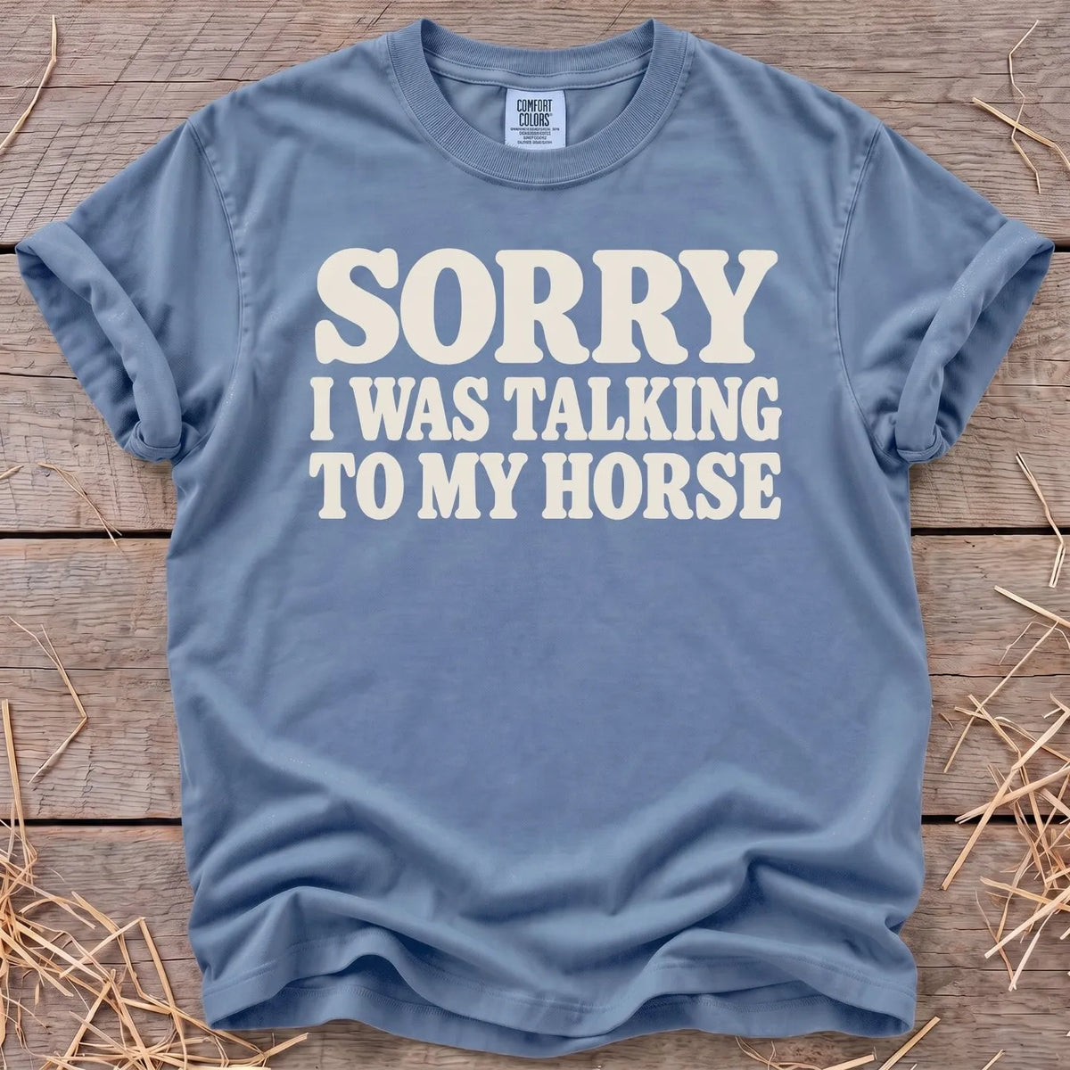 Talking to My Horse T-Shirt in Blue Jean [color: Blue Jean]