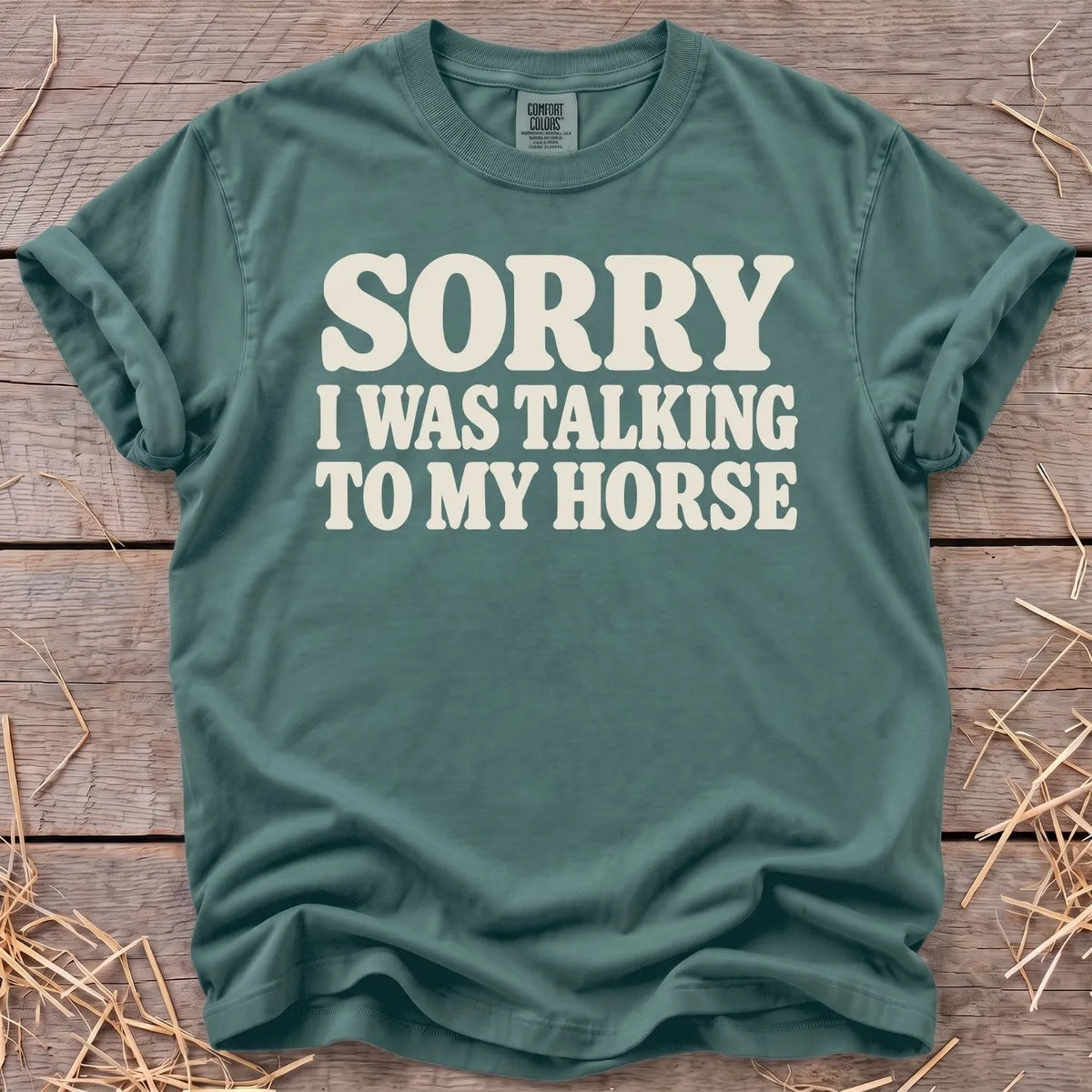 Talking to My Horse T-Shirt in Blue Spruce [color: Blue Spruce]