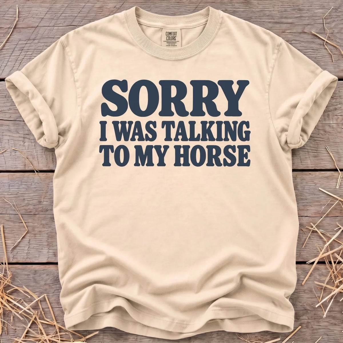 Talking to My Horse T-Shirt in Ivory [color: Ivory]