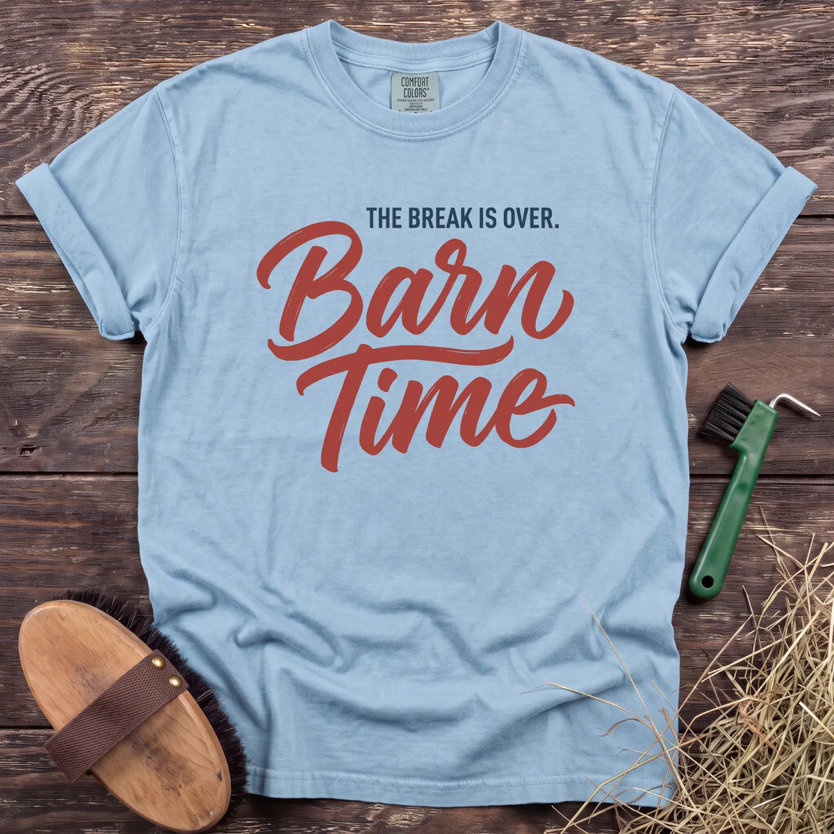The Break Is Over T-Shirt in Chambray [color: Chambray]