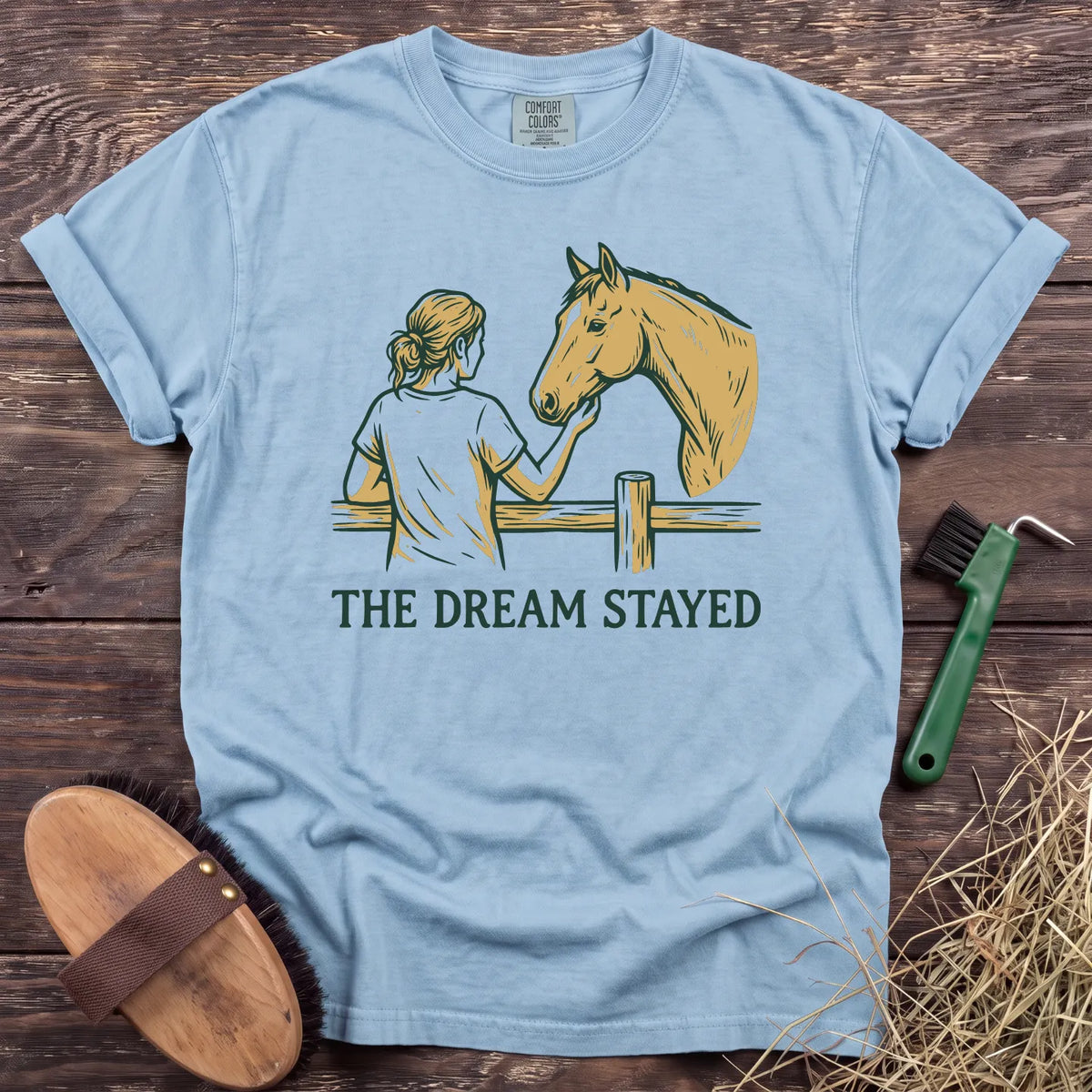 The Dream Stayed T-Shirt in Chambray [color: Chambray]