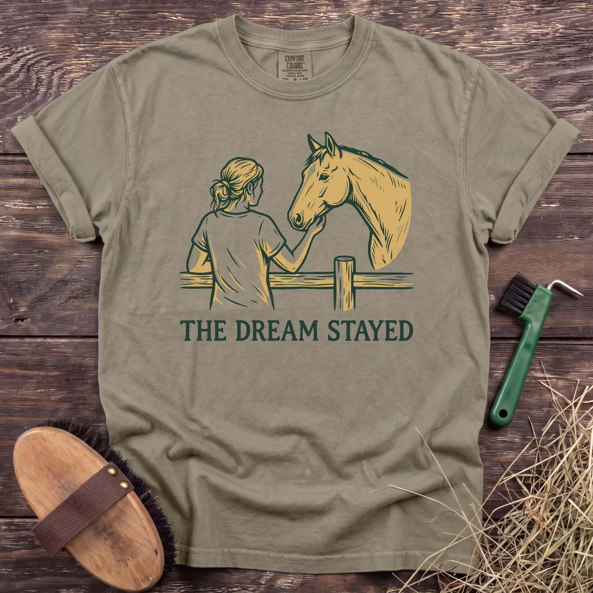 The Dream Stayed T-Shirt in Sandstone [color: Sandstone]