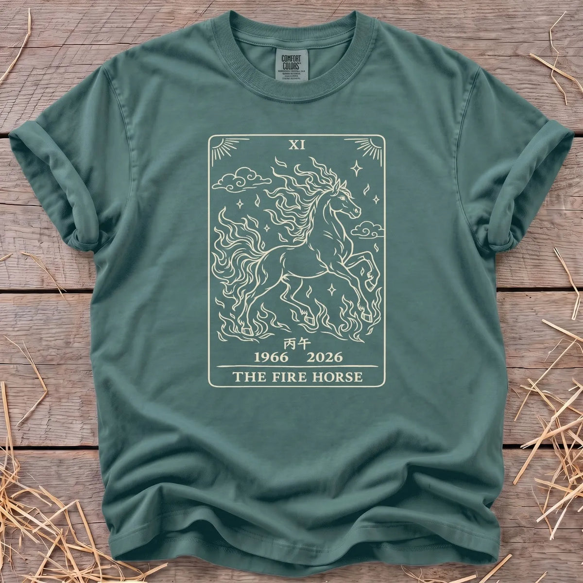 The Fire Horse T-Shirt in Blue Spruce [color: Blue Spruce]