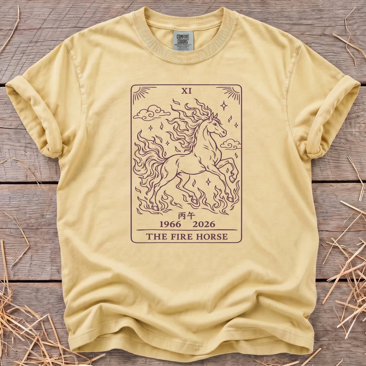 The Fire Horse T-Shirt in Butter [color: Butter]
