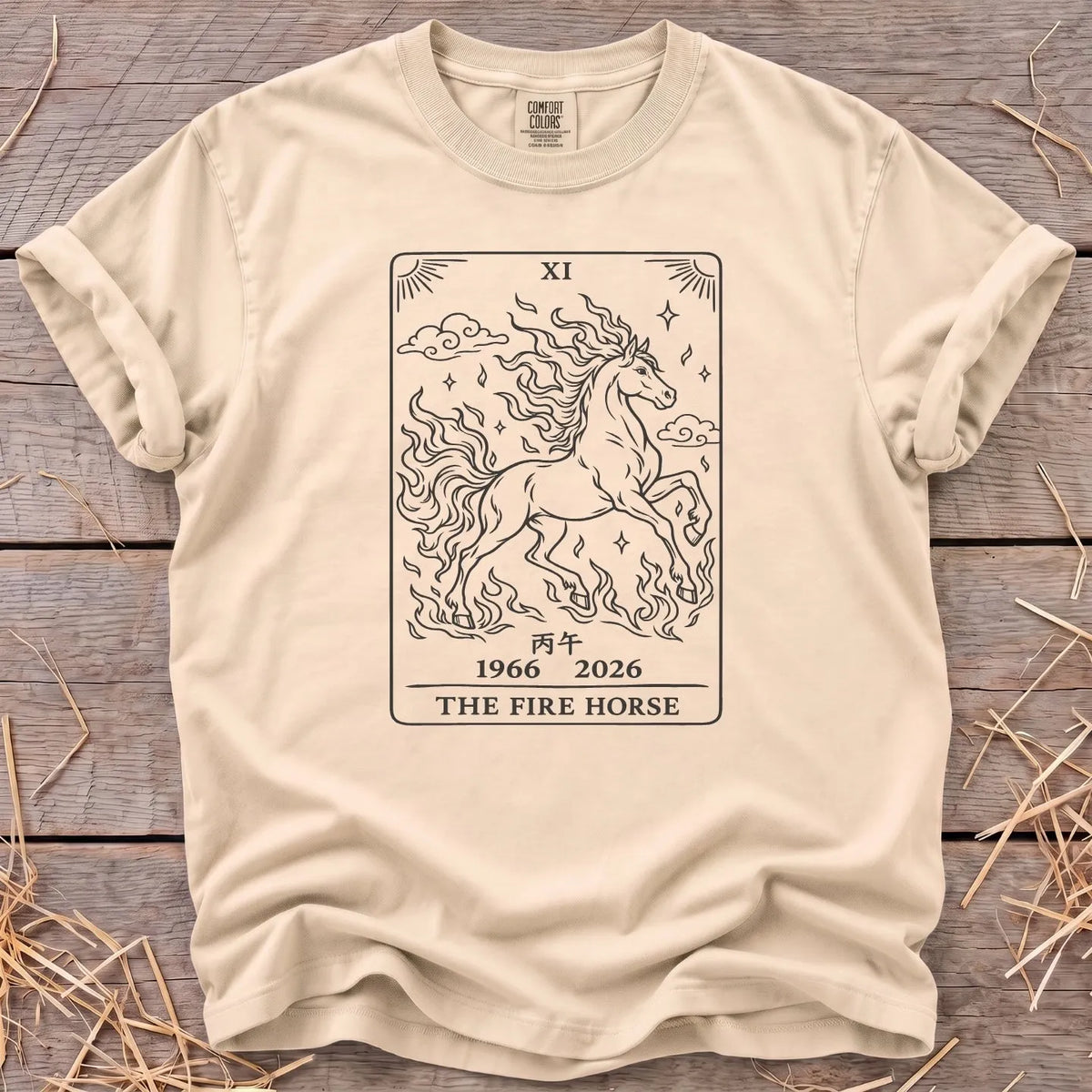 The Fire Horse T-Shirt in Ivory [color: Ivory]