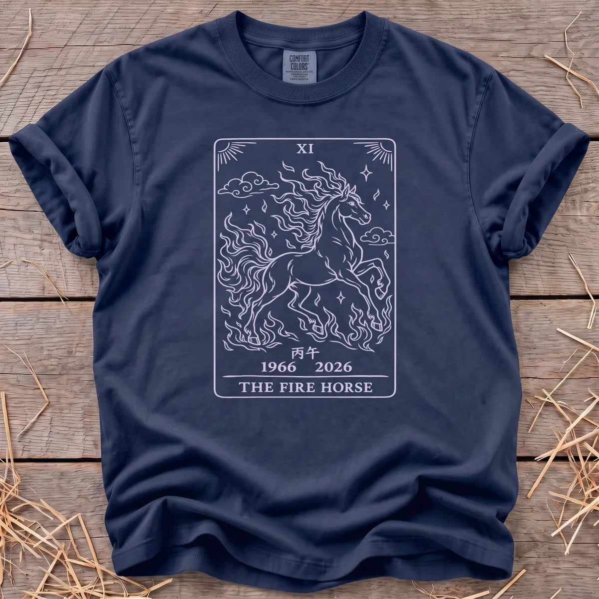 The Fire Horse T-Shirt in Navy [color: Navy]