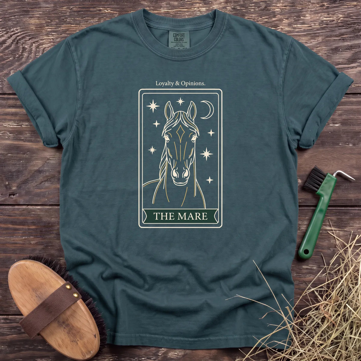 The Mare Tarot T-Shirt in Blue Spruce [color: Blue Spruce]