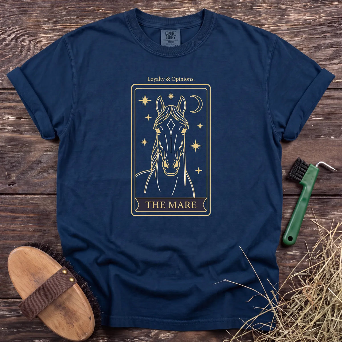 The Mare Tarot T-Shirt in Navy [color: Navy]