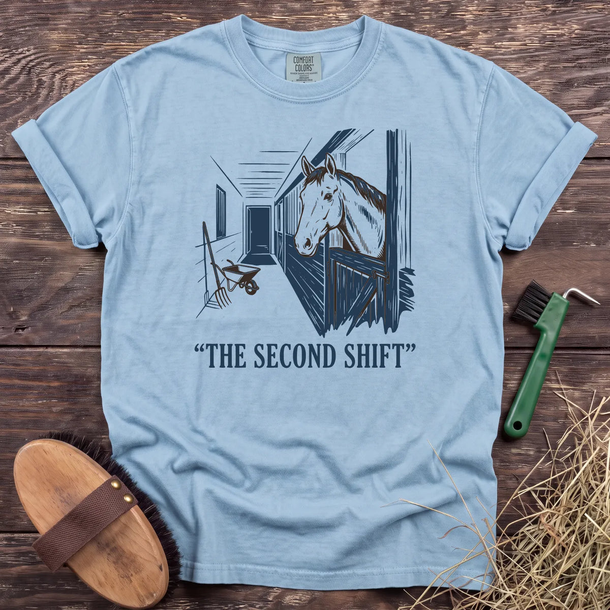 The Second Shift T-Shirt in Chambray [color: Chambray]