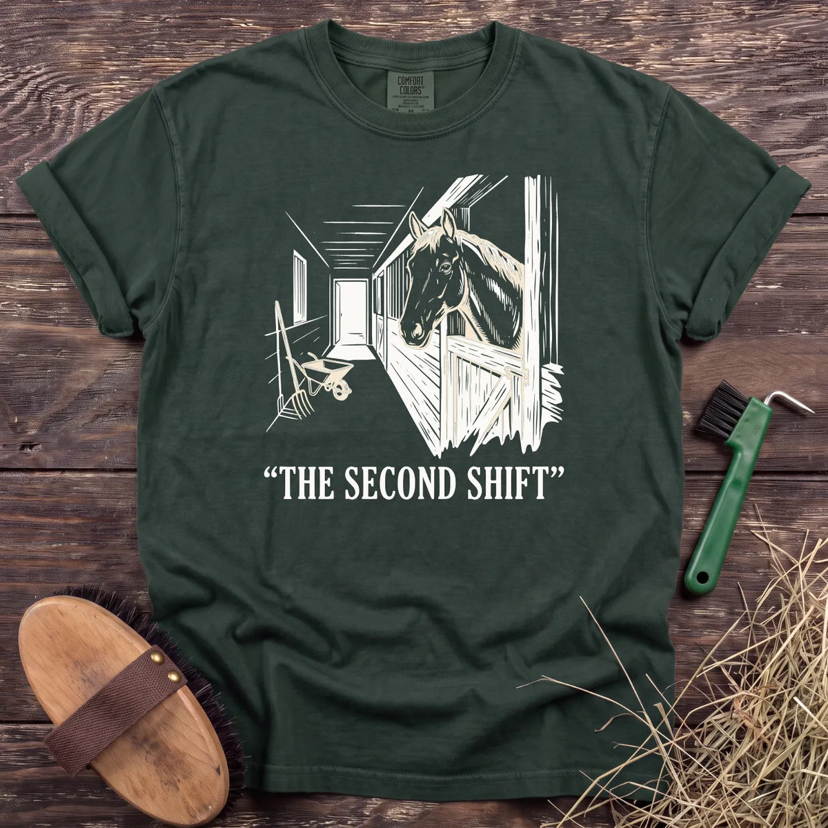 The Second Shift T-Shirt in Moss [color: Moss]
