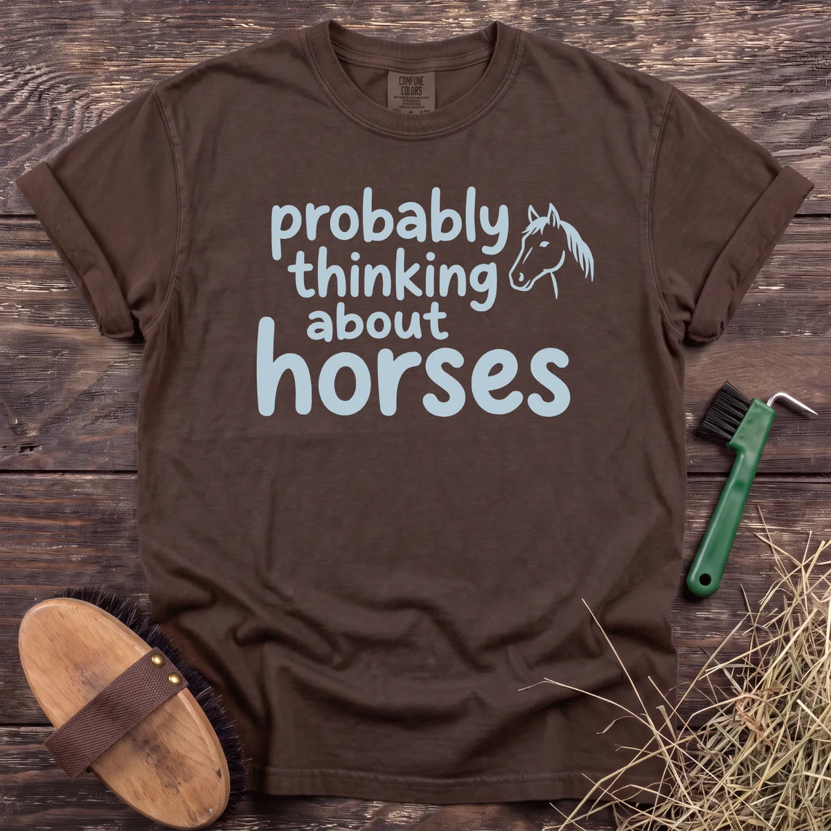 Thinking About Horses T-Shirt in Espresso [color: Espresso]