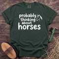 Thinking About Horses T-Shirt in Moss [color: Moss]