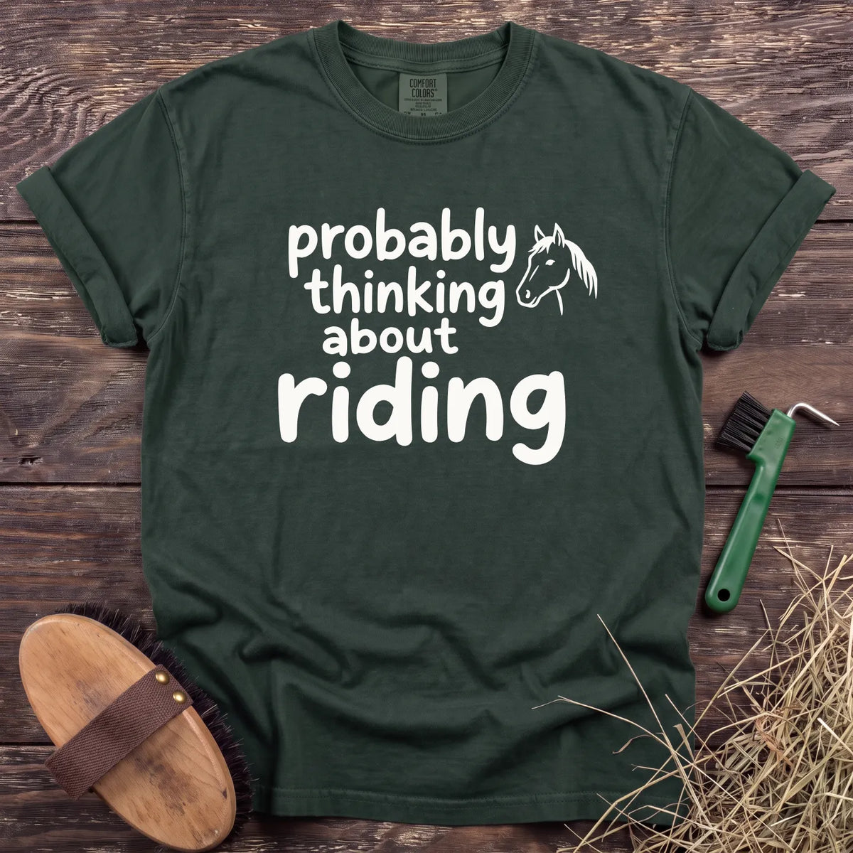 Thinking About Riding T-Shirt in Moss [color: Moss]