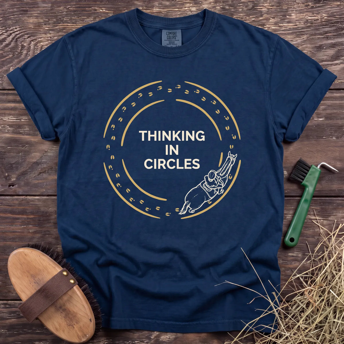 Thinking in Circles T-Shirt in Navy [color: Navy]