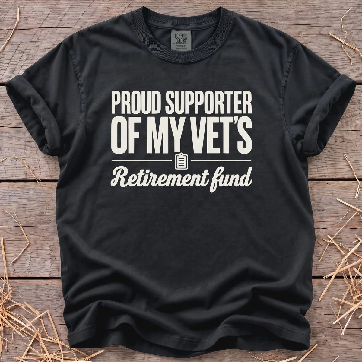 Vet's Retirement T-Shirt in Black [color: Black]