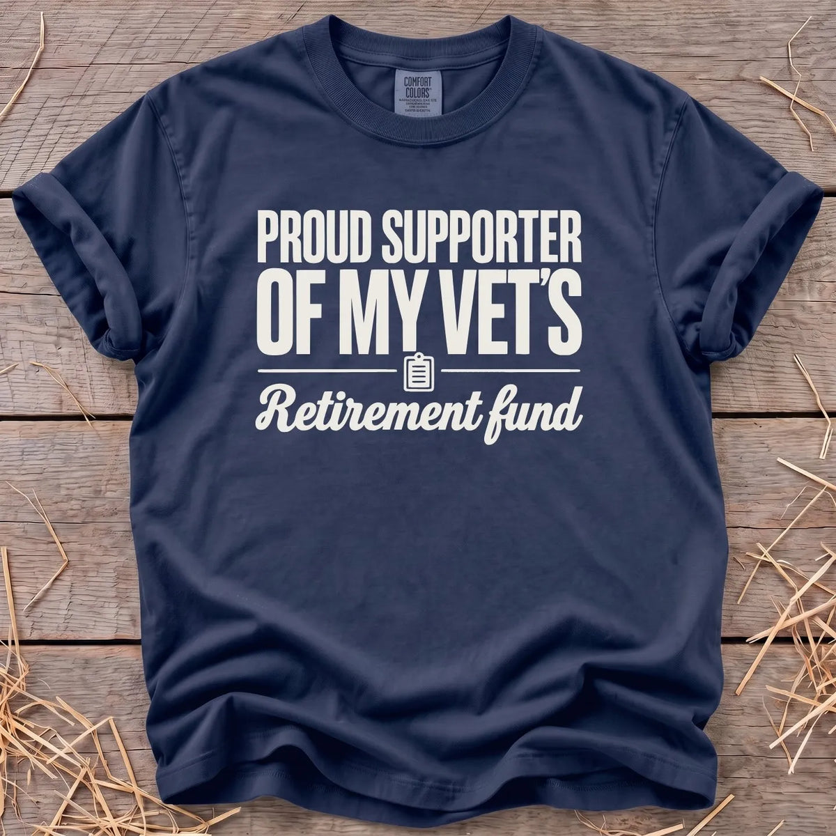 Vet's Retirement T-Shirt in Navy [color: Navy]
