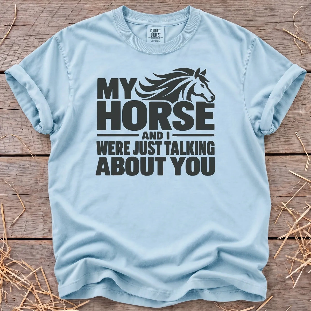 My horse and I were just talking about you T-shirt in Chambray [color: Chambray]