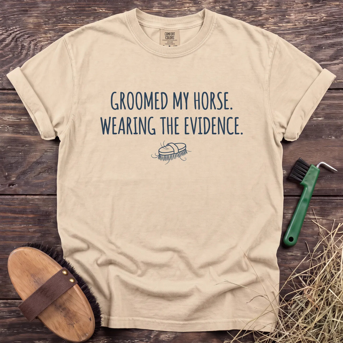 Wearing the Evidence T-Shirt in Ivory [color: Ivory]