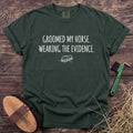 Wearing the Evidence T-Shirt in Moss [color: Moss]