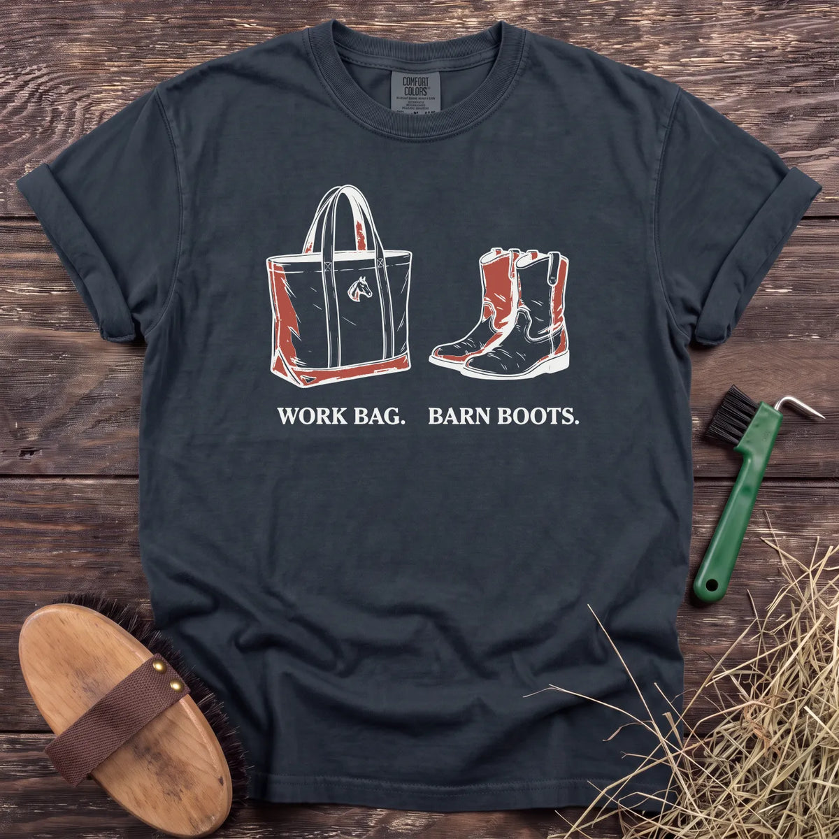 Work Bag Barn Boots T-Shirt in Graphite [color: Graphite]