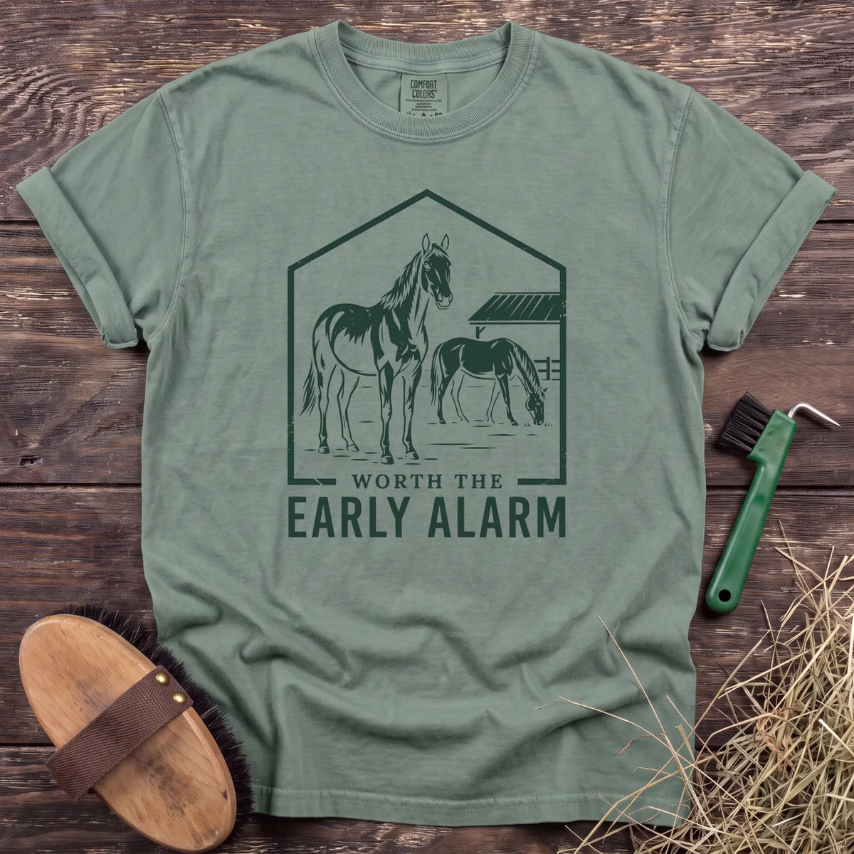Worth the Alarm T-Shirt in Bay [color: Bay]