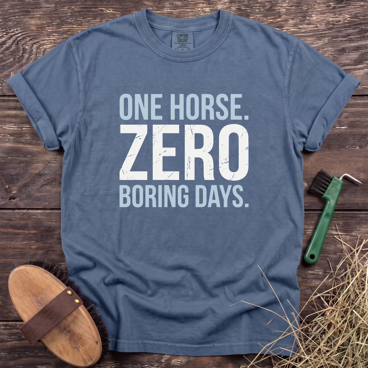 Zero Boring Days T-Shirt in Blue Jean [color: Blue Jean]