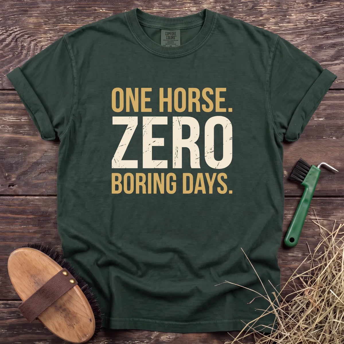 Zero Boring Days T-Shirt in Moss [color: Moss]